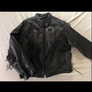 Vintage UNIK Leather Black Biker Jacket 1980’s size L